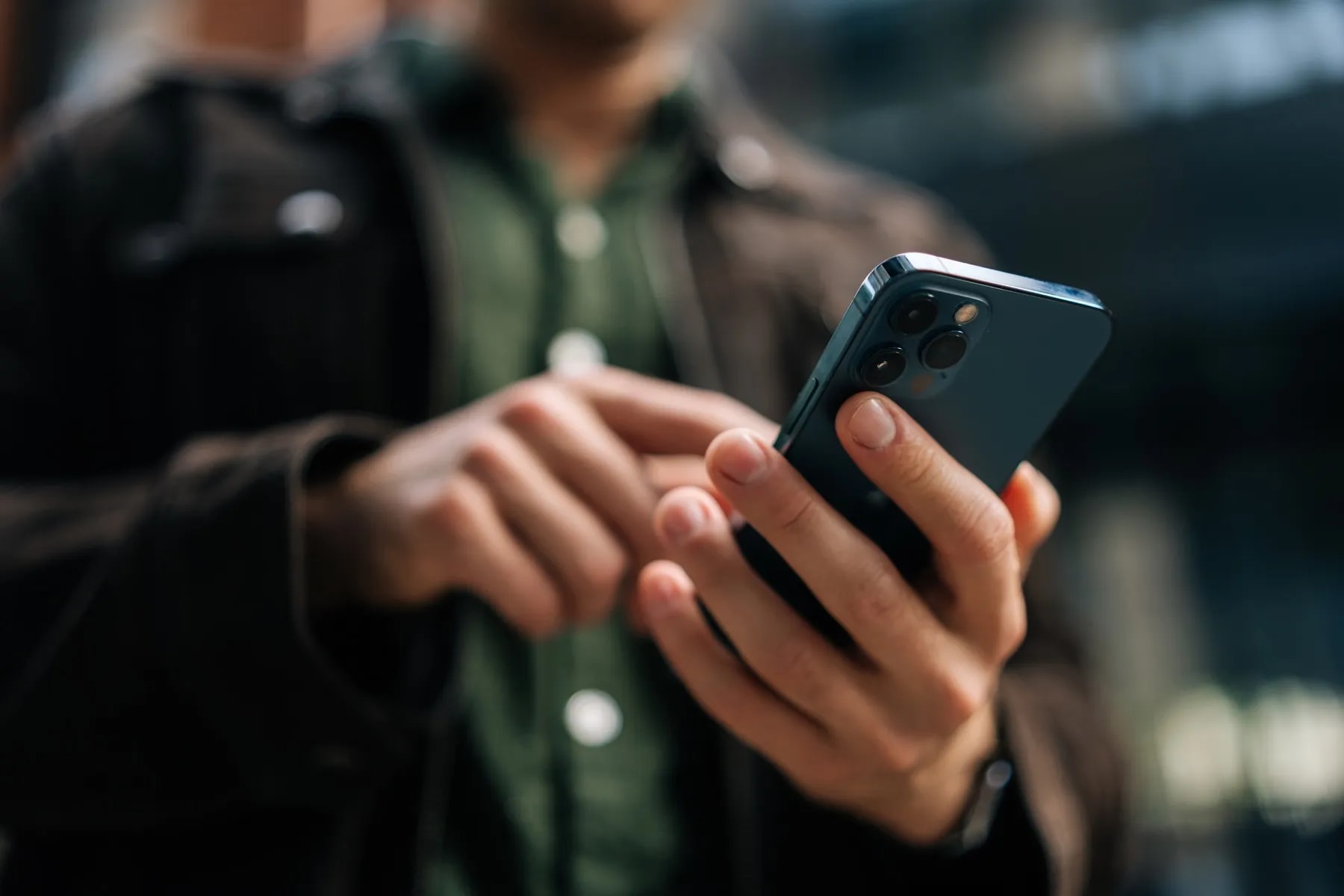 Close up of a smartphone used for mobile communication